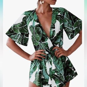 palm print swimsuit cover up